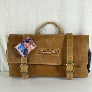 Case IH Canyon Outback Buffalo Mountain Hanging Leather Toiletry Bag - Brown NWT